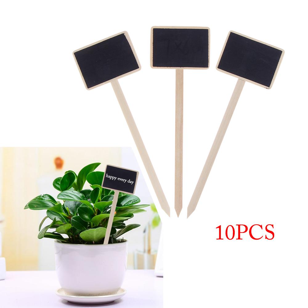 10PCS Durable Marker Greenhouse Garden Tools Plants Tags Classification Marker Wooden Chalkboard