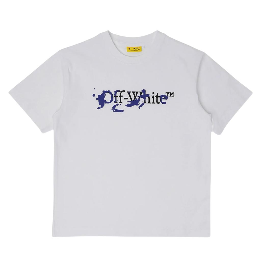 Off White Childrens/Kids Paint Splatter Cotton Short-Sleeved T-Shirt