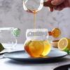 Cute Gourd-Shaped Borosilicate Glass Cup with Spherical Handle for Cold Drinks