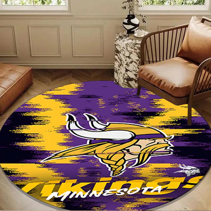 Vikings Team Spirit Round mat, Anti-slip Circle Carpet Chair rug For livingroom,Bedroom, doormat home decor Gift Christmas Gifts