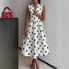 Grenzüberschreitendes Amazon, Europäisches und Amerikanisches Polka-Dot-Kleid Sommer Retro Neues Temperament Taille und dünner Rock Damen