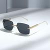 New Frameless Premium Metal Rivet Leg Sunglasses Fashionable Vacation Driving Sunscreen Women's Sunglasses