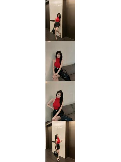 Women's Spicy High Neck Sleeveless Top - Sexy Autumn/Winter Trendy Outer/Inner Wear