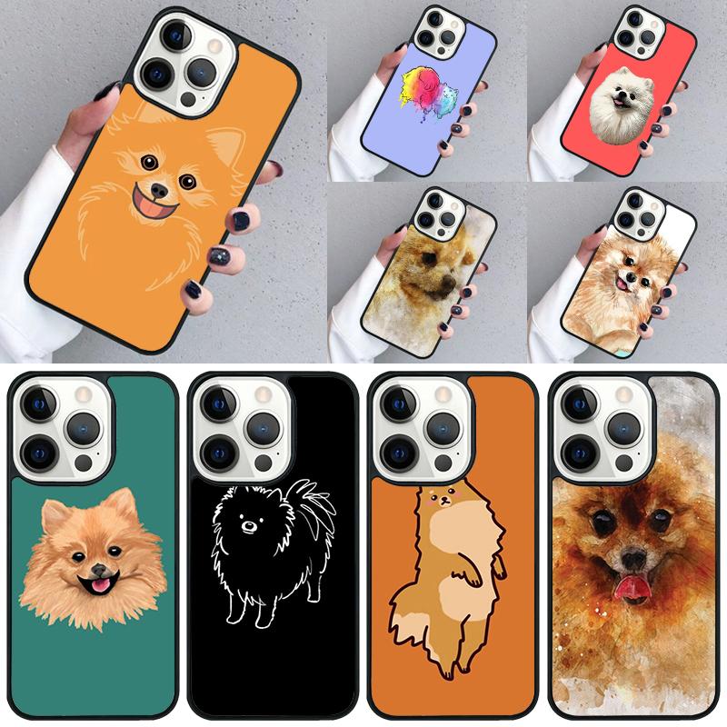 Pomeranian Watercolor Dog Phone Case For iPhone 17 Air 16 16e 15 13 14 Pro Max 11 12 Plus 2022 MAX Shell Cover coque