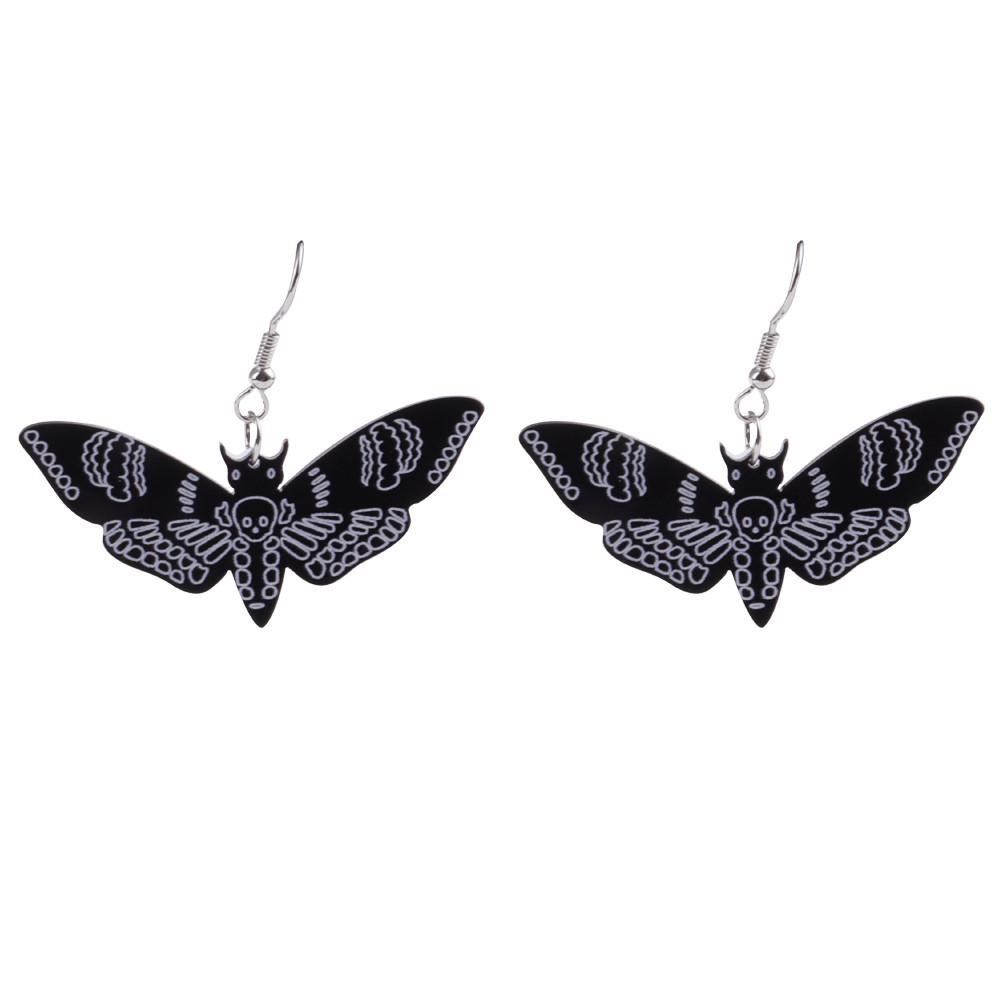 New Colorful Print Butterfly Acrylic Drop Earrings For Women Girls Big Insect Long Dangle Earrings Pendant Fashion Party Jewelry