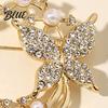 Faux Pearl Rhinestone Brooch Anti-Exposure Round Women Shape with Rhinestones