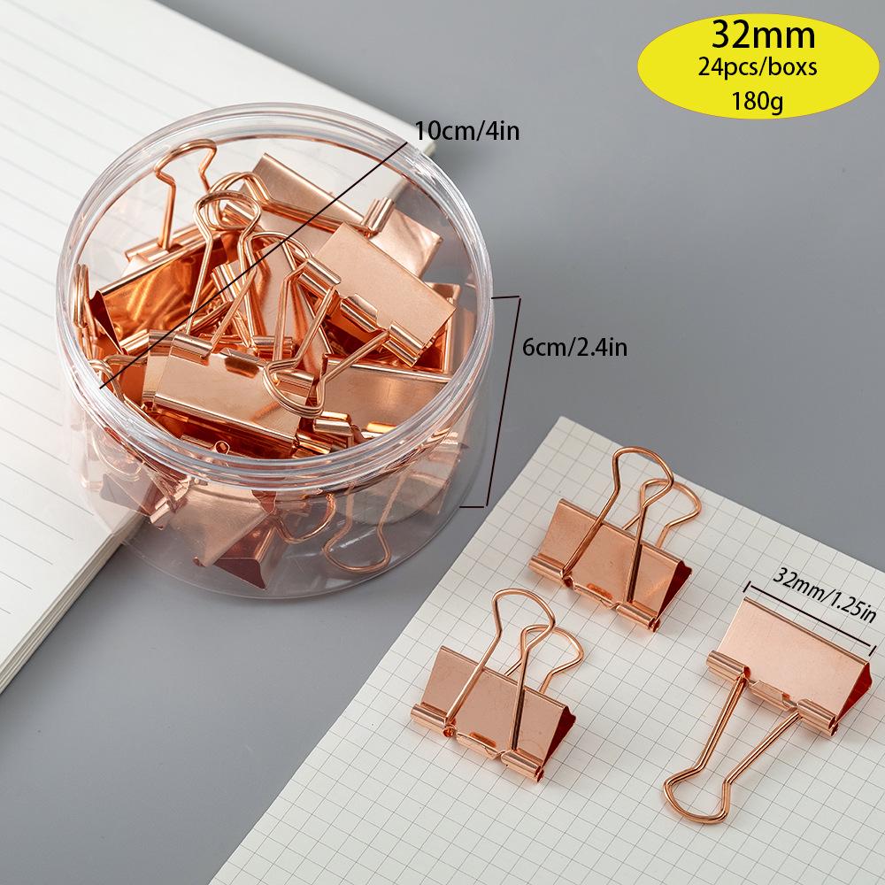 Gold Metal Long Tail Clip for Binder and Loose-Leaf Paper - Large Size for Students and Office Use