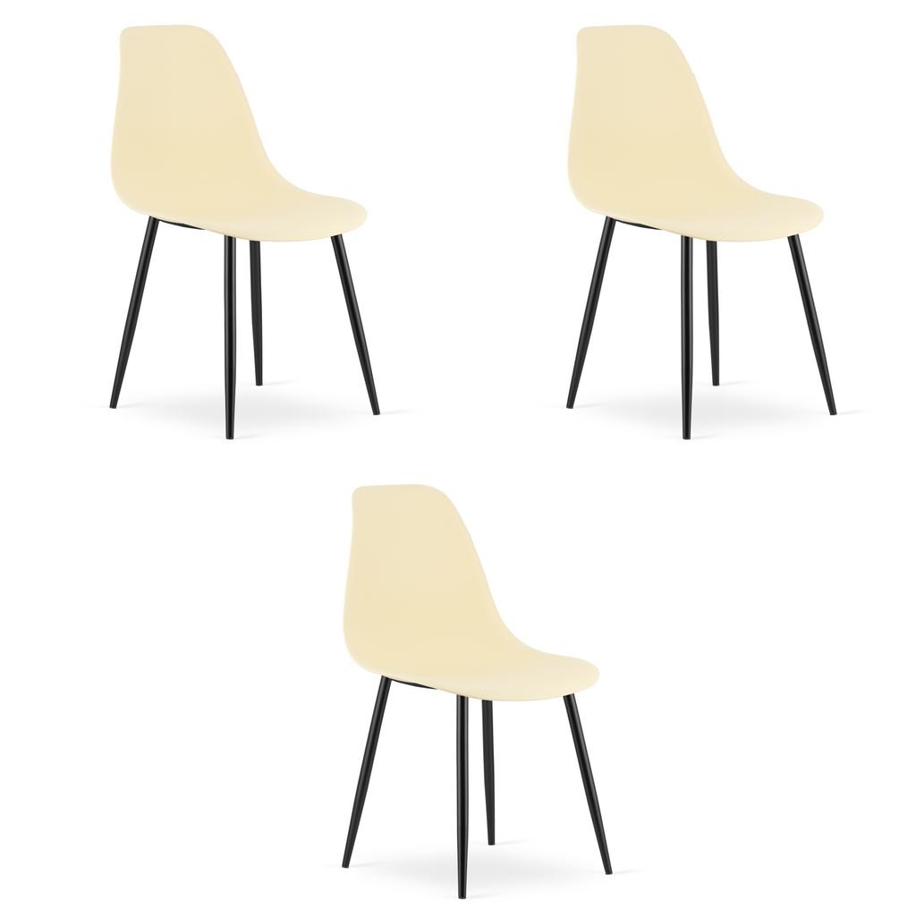 WAT Chair Cream / Black Legs X 3