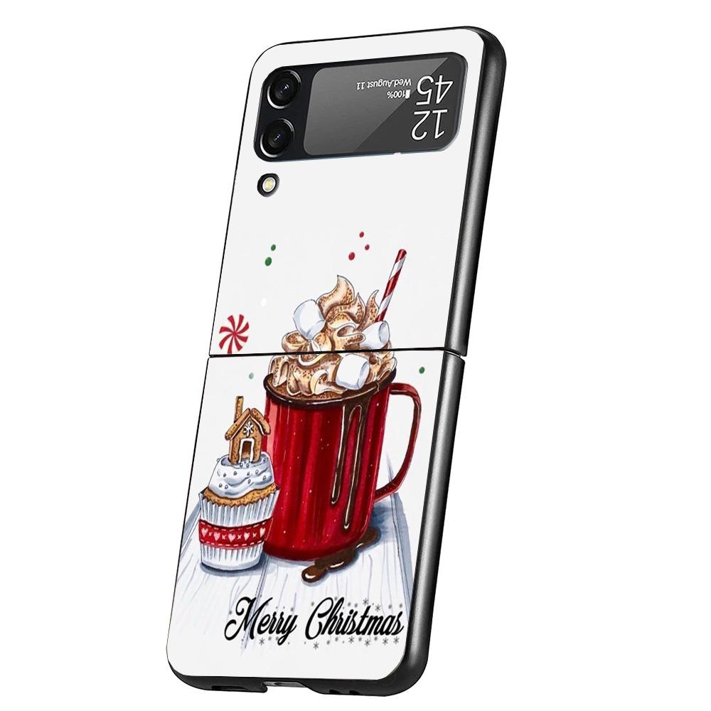 

Winter Coffee Christmas Phone Case For Samsung Galaxy Z Flip 7 6 5 4 3 5G Cover ZFlip7 ZFlip6 ZFlip4 ZFlip5 ZFlip3 Coque Fundas Samsung Z Flip 5