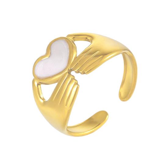 Holding Heat Hands Open Women Adjustable Ring for Enamel