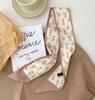 Fashion Printing Silk Hair Scarf for Women Chiffon Long Ribbon Ponytail Ties Headbands