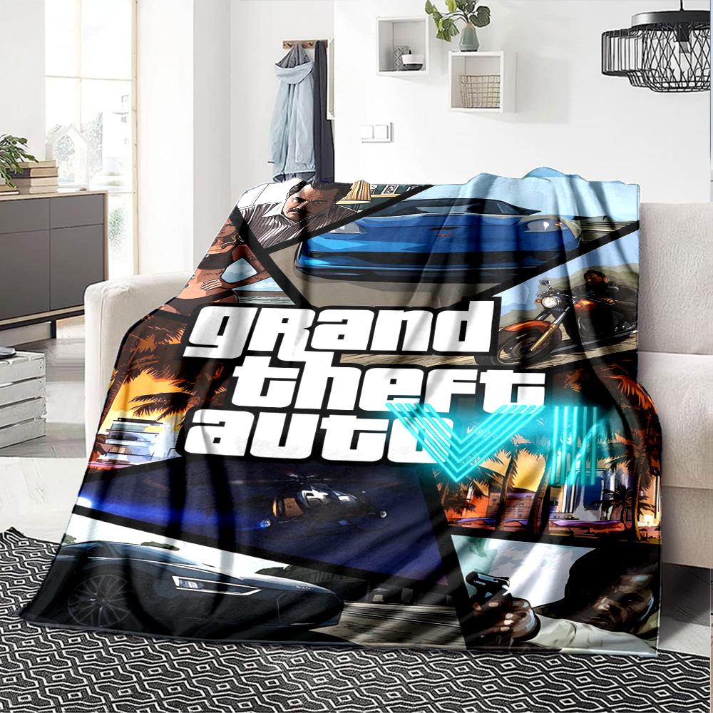 Gta Blanket Ultra-Soft Great for Couch Office Bed for All Seasons Warmthful Decor Gifts For Family Or Friends
