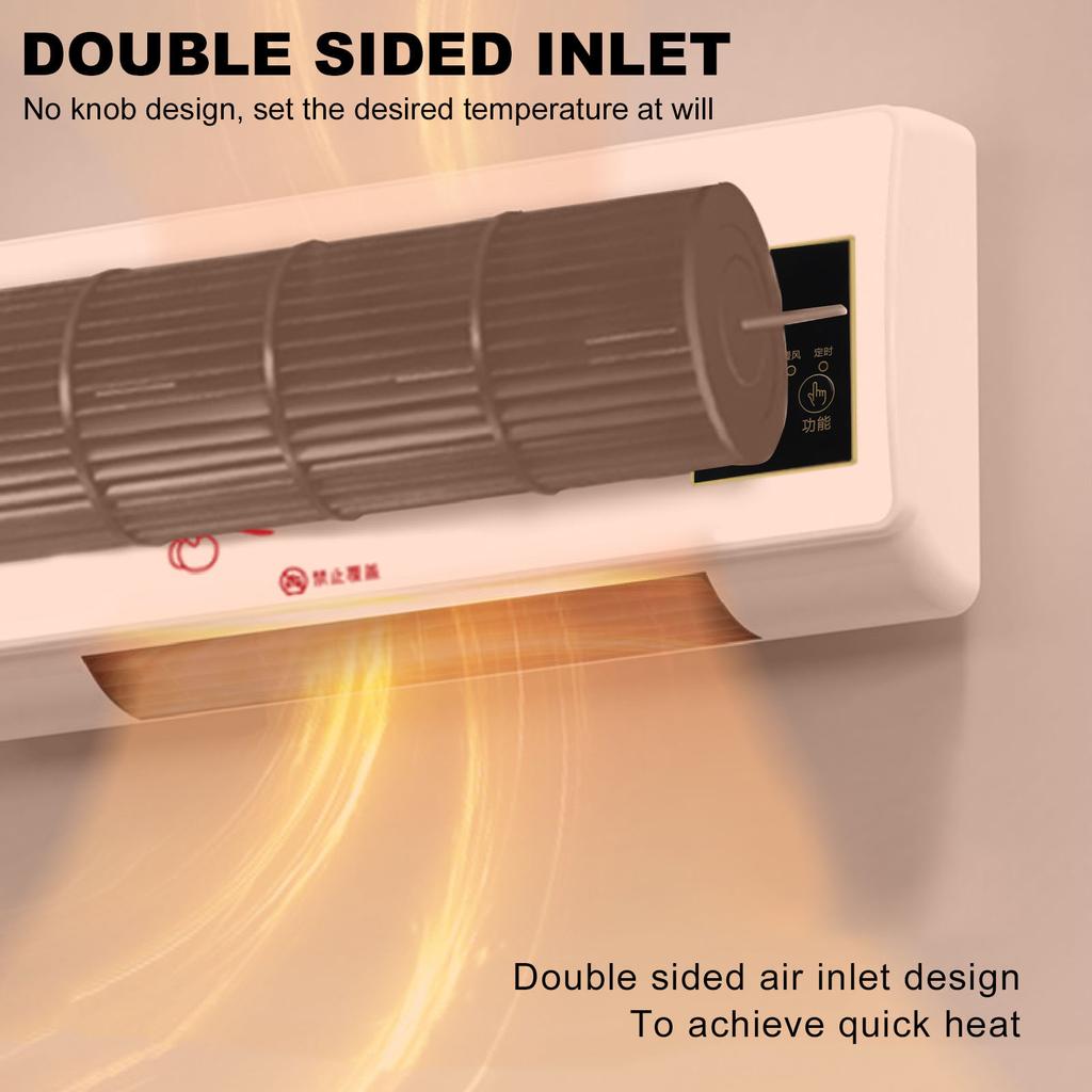 Wall Mounted Air Conditioner Mini Electric Heating Machine with Remote Control for Bedroom Bathroom Living Room