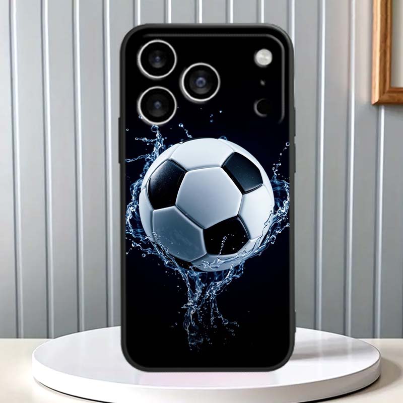 Fashionable football cool Phone Case For Apple iPhone 17 16 16E 15 14 13 12 11 Pro Max Plus Black Soft Silicone