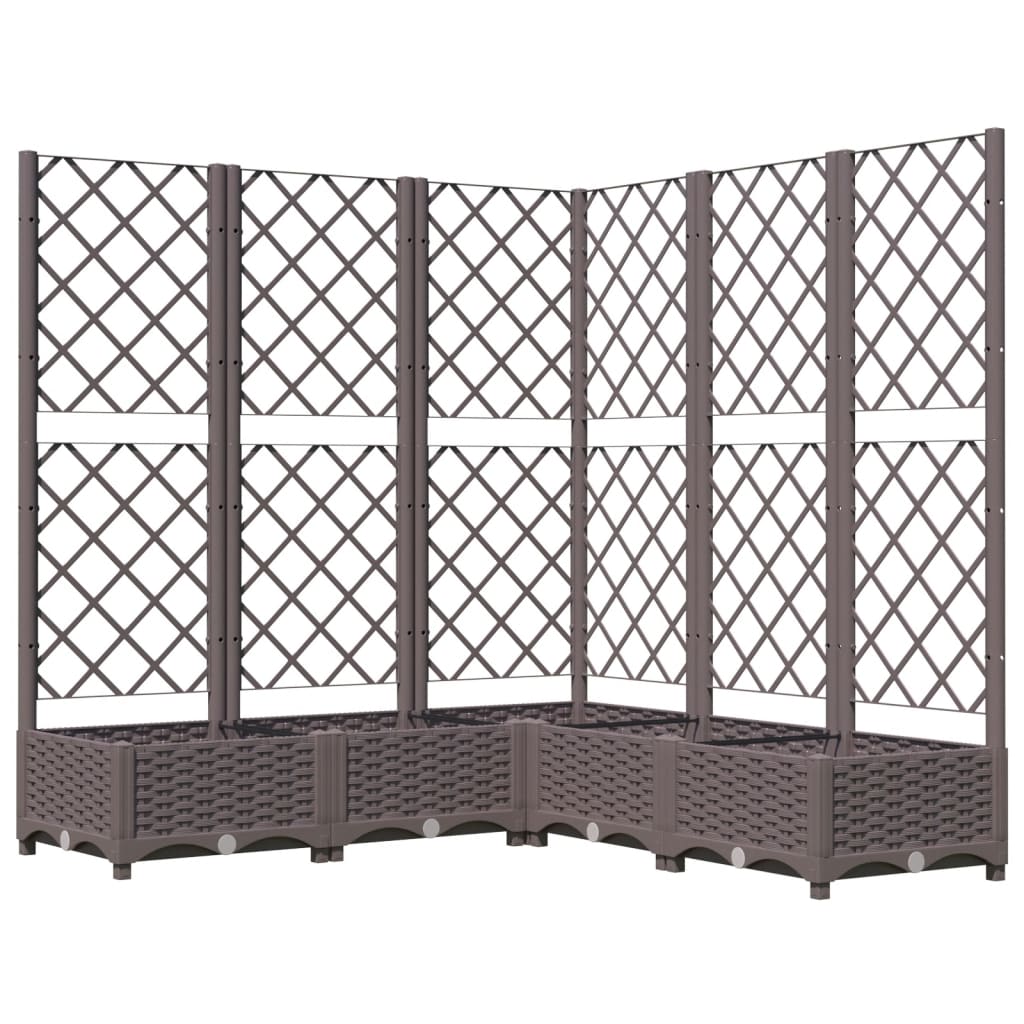 Vidaxl Donica Ogrodowa Z Kratką, Brązowa, 120X120X121,5 Cm, Pp