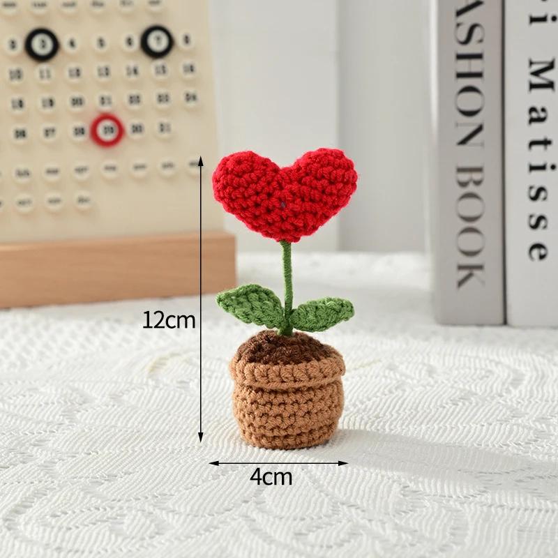 Pig Crochet Flower Decorative Flower Potted Kawaii Knitted Pot Flower Wedding Party Room Decor Potted Kawaii Knitted Pot Pig