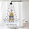 Cartoon Animal Shower Curtain Cute Cat and Dog Bath curtain with Hooks, Waterproof Shower Curtain, Shower Curtains for Bathroom
