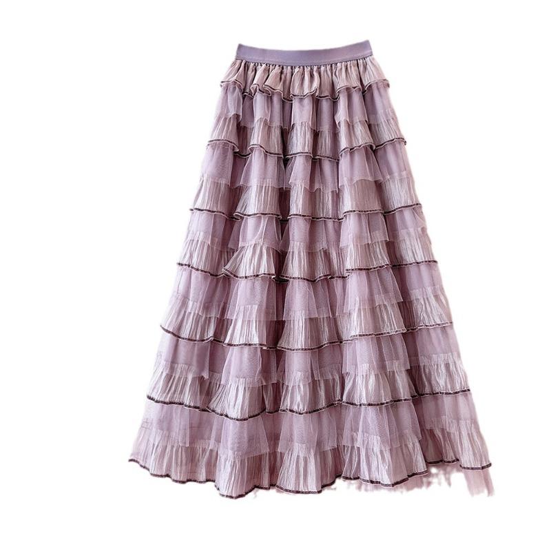 E-commerce, organza layer by layer splicing long cake skirt fairy skirt