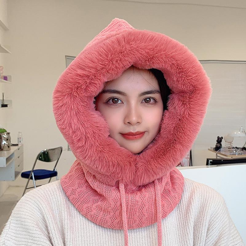 Plush Winter Hat For Women With Windproof Design And Ear Protection For Outdoor Activities