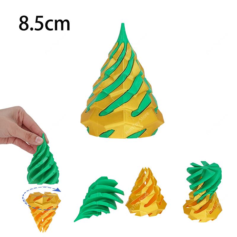 3D Printed Impossible Stone Passthrough Plaything Helix Spinning Pressure Reducing Plaything Pass Through Pyramid Vortex Thread Illusion Plaything