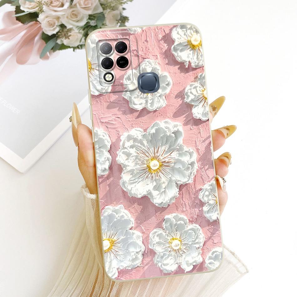 For Infinix Hot 10T 10S NFC 10i X659B X658E X689 X689C Cute Cat Flower Butterfly Cartoon Shockproof Soft Silicone Phone Case