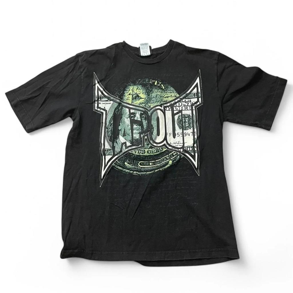 Y2K Tap Out Skull Print T Shirt Dark Aesthetic Round Neck Streetwear Oversized Gothic Cotton Tee Soft Retro Loose