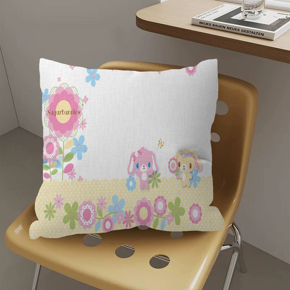 Cartoon Niedliche S-Sugarbunnies Kissenbezug Kissenhülle Deko Kissenbezug Bedruckter Kissenbezug für Sofa