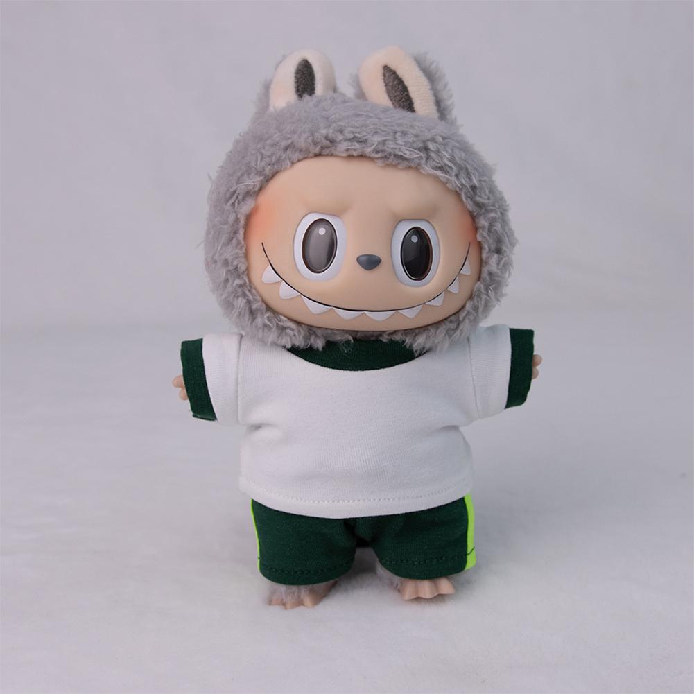 For 17cm Labubu Doll Clothes Fashion Clothes T-Shirts Doll Clothes Color Match Shorts Dolls Accessories Cute Decoration Little Clothes