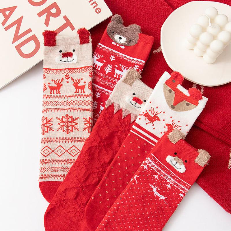 Calcetines de Navidad para Adolescentes de Invierno Calcetines de Dibujos Animados Regalo de Navidad