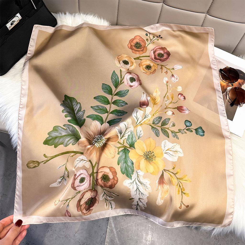 Fashion Square Fashion Foreign Style Small Silk Scarf Women'S Headband Decorative Scarf Dual-Purpose Small Square Scarf New Scarf