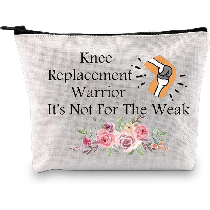 PXTIDY Knee Replacement Warrior Gift Knee Surgery Recovery Cosmetic Bag Joint Arthroplasty Warrior Mom Wife Gift Orthopaedic Toiletry Pouch