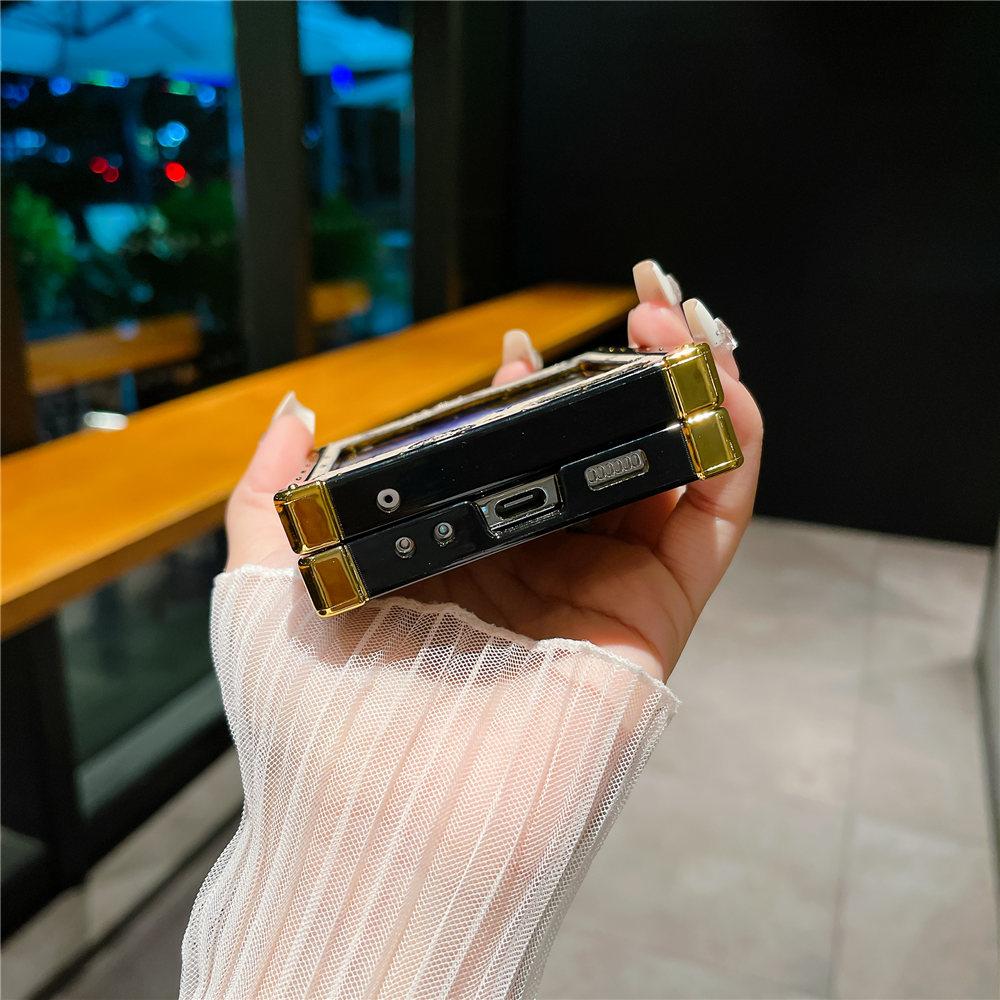 Vintage Ring Holder Stand Flower Leather Case For Samsung Galaxy Z Flip 6 Shockproof Cover