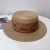 French elegant flat-brimmed straw hat women's spring summer outing beach hat versatile face small sun hat