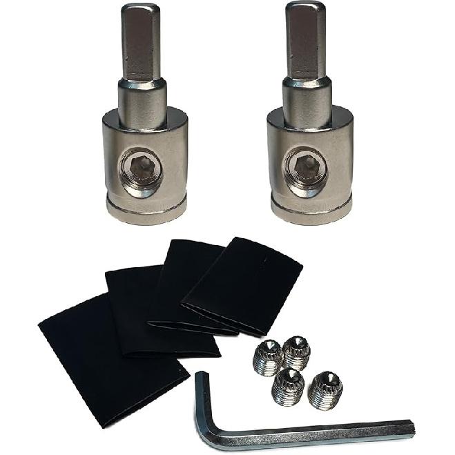 Прочные латунные редукторы входа усилителя (от 1/0 AWG до 4 AWG) - Набор из 2 шт. с термоусадочной трубкой для автомобильных аудиоаксессуаров 2Pcs（0 to 4 Gauge）