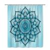 Blue Mandala Shower Curtain Spiritual Flower Design Boho Art Decor Zen Meditation Bathroom Elegant Waterproof Simpleinstallation