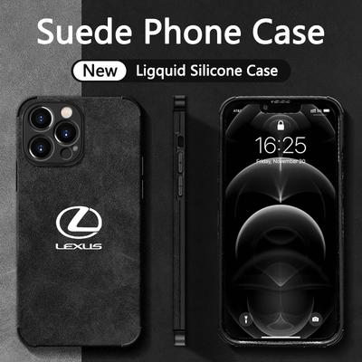 Car For Lexus Emblem Suede All Inclusive Phone Case For iPhone 16 15 13 14 12 Pro Max Mini 8 XR XS 16 Plus 15Pro MAX Cover Shell