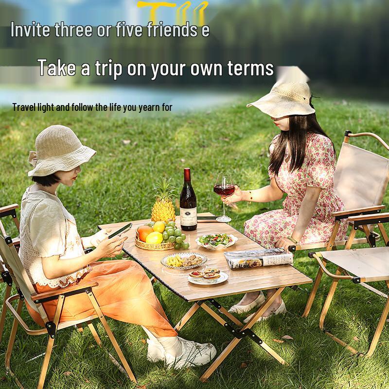 OEING Carbon Steel Roll-up Camping Folding Table