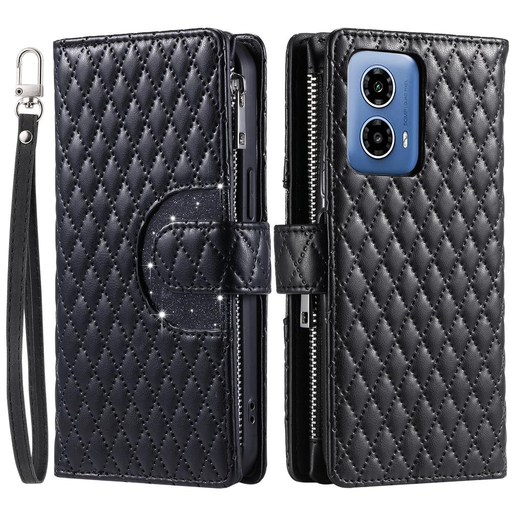 Style 013 for Motorola Moto G85 5G/S50 Neo 5G Case Rhombus Leather Zipper Phone Cover