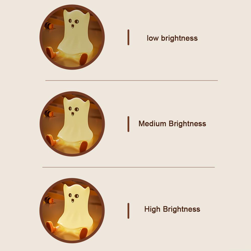 Cartoon Pumpkin LED Night Light USB Rechargeable Dimmable Squishy Night Lamp Silicone LED Kawaii Lamp for Children Holiday Gifts