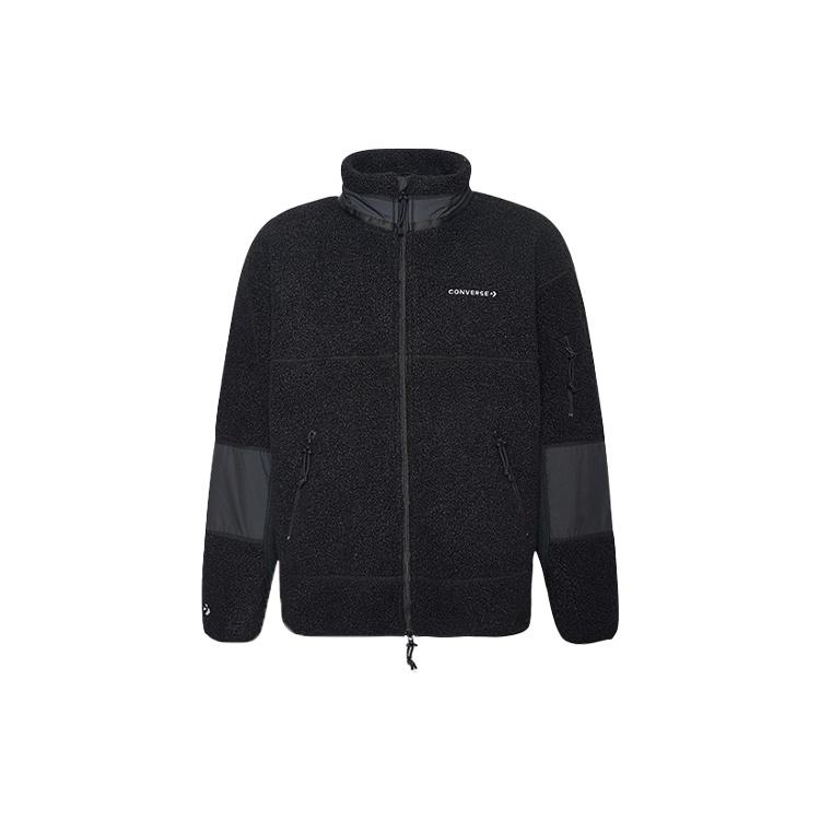 Men s Converse Splicing Stay Warm Stand Collar Jacket Black 10018039-A01 S