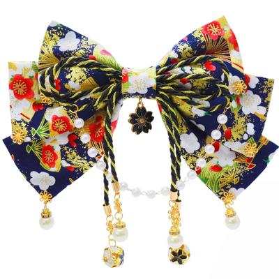 Baramoly Cabelo Flor de Cabelo Design para Roupa Japonesa Feita à Mão Marinho HF016 Ornamento Ornamento Shichi-Go-San, Tsumami-Zaiku (Tsumami-zaiku) Crianças,