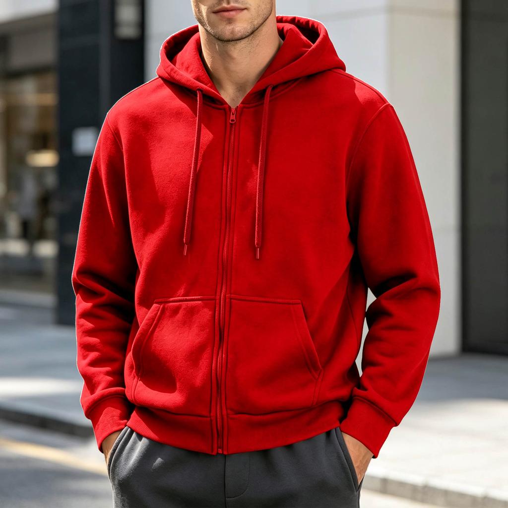 Herren Freizeit Kapuzenpullover mit Reißverschluss Farbe