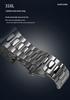 Jin Shidun Men's Luminous Quartz Skeleton Watch with Steel Band and Date Display.