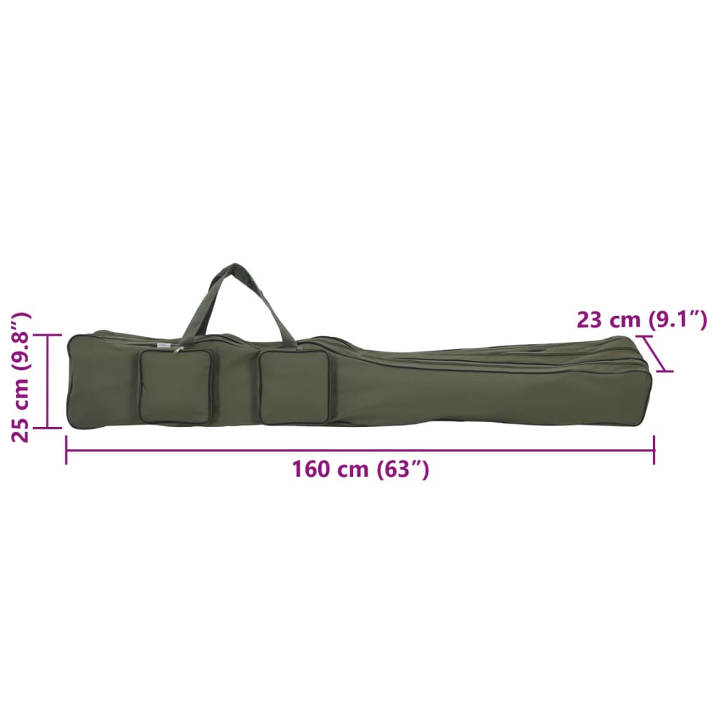 Vidaxl Torba Na Wędkę, Ciemnozielona, 160 Cm, Tkanina Oxford