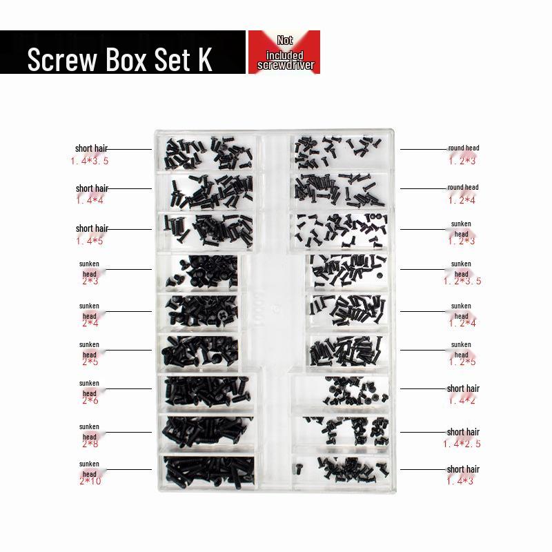 18-Sized Mini Screw Set: Screws for Watches, Eyeglass Frames, and Laptops