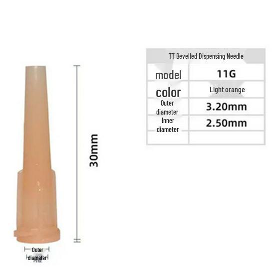 All-Plastic Bevelled Glue Dispensing Needle Tip for Injection Syringe and Machine Use