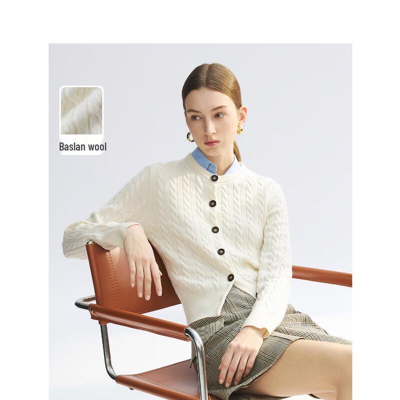 LANGZI Pure Wool French Style Knitted Cardigan