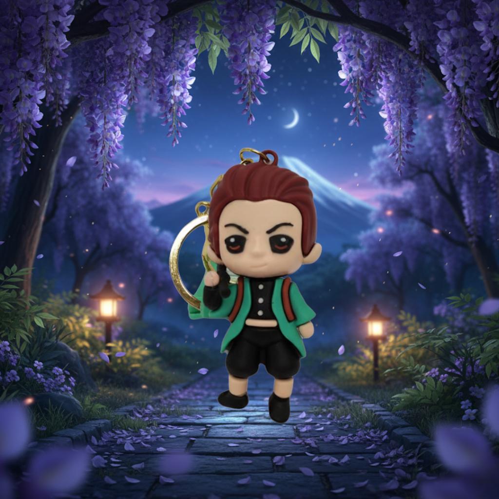 

Клинок нищівний демонів брелоки Тандзіро Камадо, брелок на рюкзак, ключі Tanjiro Kamado Demon Slayer 7 зелений