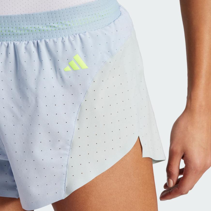 Adidas Alphabet Print Slim-Fit Running Shorts Women Bottoms Blue IK4368