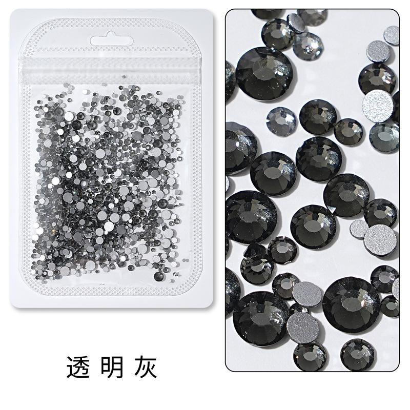 1440 buc, Un pachet întreg de manichiuri colorate, Diamante cu fund plat, Burghie din sticlă de cristal nu pot cădea de pe fund, Bijuterii cu diamante rotunde cu dimensiuni mixte.